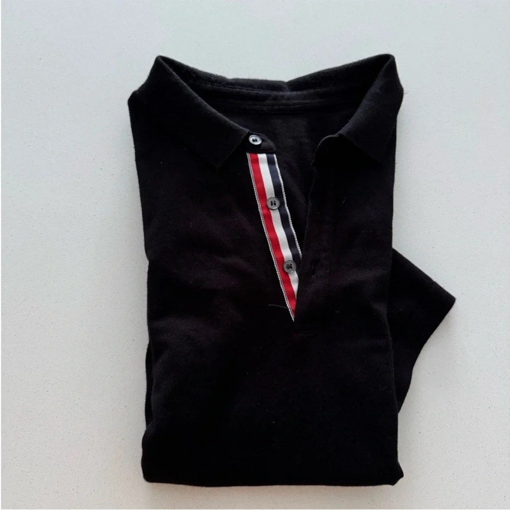 Thom Browne Black and White Polo Shirt - Picture 6 of 7